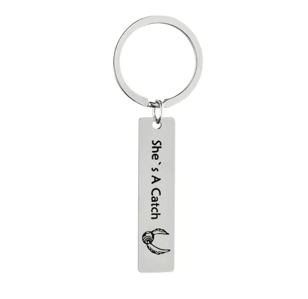 3/$25 She's A Catch Stainless Steel Keychain NEW